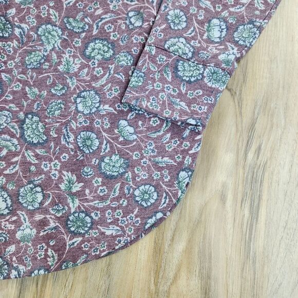 💛Peace & Pearls Floral Fleece Lined Long Sleeve Top Medium - Picture 6 of 9